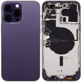 Back Housing W/ Small Pre-Installed Compatible For iPhone 14 Pro Max (International Version) (No Logo) (Aftermarket Plus) (Deep Purple)