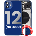 Back Housing W/ Small Components Pre-Installed Compatible For iPhone 12 (No Logo) (Aftermarket Plus) (International Version) (Blue)