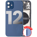 Back Housing W/ Small Components Pre-Installed Compatible For iPhone 12 (US Version) (Used OEM Pull: Grade C) (Blue)