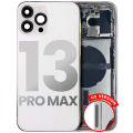 Back Housing W/ Small Components Pre-Installed Compatible For iPhone 13 Pro Max (US Version) (Used OEM Pull: Grade A) (Silver)