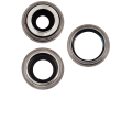 Back Camera Lens With Bracket & Bezel Compatible For iPhone 15 Pro (3 Piece Set) (Premium) (Natural Titanium)