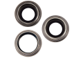 Back Camera Lens With Bracket & Bezel Compatible For iPhone 15 Pro Max (3 Piece Set) (Premium) (Natural Titanium)