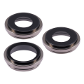 Back Camera Lens With Bracket & Bezel Compatible For iPhone 15 Pro Max (3 Piece Set) (Premium) (Natural Titanium)