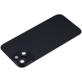 Back Glass With Steel Plate With Wireless NFC Charging MagSafe Magnet & Flashlight Flex Compatible For iPhone 15 (No Logo) (Black)