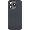Back Glass With Steel Plate With Wireless NFC Charging MagSafe Magnet & Flashlight Flex Compatible For iPhone 15 Pro (No Logo) (Black Titanium)