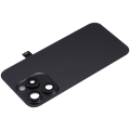 Back Glass With Steel Plate With Wireless NFC Charging MagSafe Magnet & Flashlight Flex Compatible For iPhone 15 Pro (No Logo) (Black Titanium)
