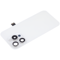 Back Glass With Steel Plate With Wireless NFC Charging MagSafe Magnet & Flashlight Flex Compatible For iPhone 15 Pro (No Logo) (White Titanium)