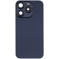 Back Glass With Steel Plate With Wireless NFC Charging MagSafe Magnet & Flashlight Flex Compatible For iPhone 15 Pro (No Logo) (Blue Titanium)