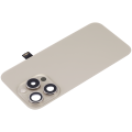 Back Glass With Steel Plate With Wireless NFC Charging MagSafe Magnet & Flashlight Flex Compatible For iPhone 15 Pro (No Logo) (Natural Titanium)