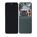 Inner OLED Assembly With Frame Compatible For Samsung Galaxy Z Flip 3 5G (US & International) (Used OEM Pull: Grade A) (Phantom Green)