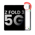 Inner OLED Assembly With Frame Compatible For Samsung Galaxy Z Fold 3 5G (US & International) (Used OEM Pull: Grade A) (Phantom Silver)
