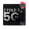 Inner OLED Assembly With Frame Compatible For Samsung Galaxy Z Fold 3 5G (US & International) (Used OEM Pull: Grade A) (Phantom Black) 