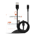 Micro USB To USB Type A Cable (1 m / 3 ft) (AmpSentrix Infinity) (Black)