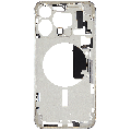 Mid-Frame Housing With Power And Volume Button Compatible For iPhone 15 Pro Max (International Version) (Used OEM Pull: Grade A) (White Titanium)
