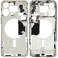 Mid-Frame Housing With Power And Volume Button Compatible For iPhone 15 Pro Max (International Version) (Used OEM Pull: Grade A) (White Titanium)