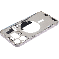 Mid-Frame Housing With Power And Volume Button Compatible For iPhone 15 Pro Max (International Version) (Used OEM Pull: Grade A) (White Titanium)