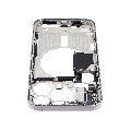 Mid-Frame Housing With Power And Volume Button Compatible For iPhone 15 Pro Max (International Version) (Used OEM Pull: Grade A) (White Titanium)
