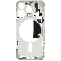 Mid-Frame Housing With Power And Volume Button Compatible For iPhone 15 Pro (International Version) (Used OEM Pull: Grade A) (White Titanium)