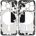 Mid-Frame Housing With Power And Volume Button Compatible For iPhone 15 Pro (International Version) (Used OEM Pull: Grade A) (Black Titanium)