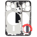 Mid-Frame Housing With Power And Volume Button Compatible For iPhone 15 Pro (International Version) (Used OEM Pull: Grade A) (Black Titanium)