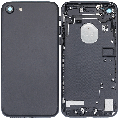 Back Housing W/ Small Components Pre-Installed Compatible For iPhone 7 (Used OEM Pull: Grade A) (Matte Black)