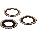 Back Camera Lens (Glass Only) With Adhesive Compatible For iPhone 12 Pro Max (3 Piece Set) (10 Pack) (Real Sapphire / Premium)