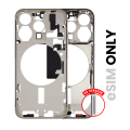 Mid-Frame Housing With Power And Volume Button Compatible For iPhone 15 Pro (US Version) (Used OEM Pull: Grade C) (Natural Titanium)