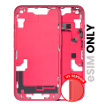 Mid-Frame Housing With Power And Volume Button Compatible For iPhone 14 (US Version) (Used OEM Pull: Grade B) (Red)