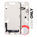 Mid-Frame Housing With Power And Volume Button Compatible For iPhone 14 Plus (US Version)  (Used OEM Pull: Grade B) (Starlight)