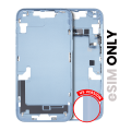 Mid-Frame Housing With Power And Volume Button Compatible For iPhone 14 Plus (US Version)  (Used OEM Pull: Grade B) (Blue)