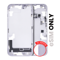 Mid-Frame Housing With Power And Volume Button Compatible For iPhone 14 (US Version)  (Used OEM Pull: Grade B) (Purple)
