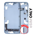 Mid-Frame Housing With Power And Volume Button Compatible For iPhone 14  (US Version) (Used OEM Pull: Grade C)(Blue)
