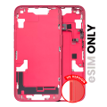Mid-Frame Housing With Power And Volume Button Compatible For iPhone 14 (US Version) (Used OEM Pull: Grade C) (Red)