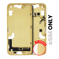 Mid-Frame Housing With Power And Volume Button Compatible For iPhone 14 (US Version) (Used OEM Pull: Grade A) (Yellow)