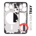 Mid-Frame Housing With Power And Volume Button Compatible For iPhone 15 Pro (International Version) (Used OEM Pull: Grade A) (Black Titanium)