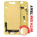 Mid-Frame Housing With Power And Volume Button Compatible For iPhone 14 Plus (International Version) (Aftermarket Plus) (Yellow)