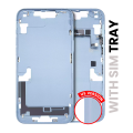 Mid-Frame Housing With Power And Volume Button Compatible For iPhone 14 Plus (International Version) (Used OEM Pull: Grade A) (Blue)