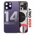 Back Housing W/ Small Pre-Installed Compatible For iPhone 14 Pro Max (U.S Version) (Aftermarket Plus) (Deep Purple)