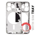 Mid-Frame Housing With Power And Volume Button Compatible For iPhone 15 Pro (International Version) (Aftermarket Plus) (White Titanium)