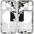 Mid-Frame Housing With Power And Volume Button Compatible For iPhone 15 Pro (International Version) (Aftermarket Plus) (White Titanium)