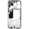 Mid-Frame Housing With Power And Volume Button Compatible For iPhone 15 Pro (International Version) (Aftermarket Plus) (White Titanium)