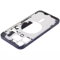 Mid-Frame Housing With Power And Volume Button Compatible For iPhone 15 Pro Max (US Version) (Aftermarket Plus) (Blue Titanium)
