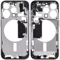 Mid-Frame Housing With Power And Volume Button Compatible For iPhone 15 Pro (US Version) (Aftermarket Plus) (Black Titanium)