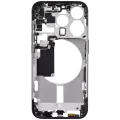 Mid-Frame Housing With Power And Volume Button Compatible For iPhone 15 Pro (US Version) (Aftermarket Plus) (Black Titanium)