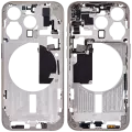 Mid-Frame Housing With Power And Volume Button Compatible For iPhone 15 Pro (US Version) (Aftermarket Plus) (Natural Titanium)