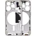 Mid-Frame Housing With Power And Volume Button Compatible For iPhone 15 Pro (US Version) (Aftermarket Plus) (White Titanium)