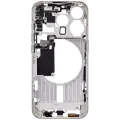 Mid-Frame Housing With Power And Volume Button Compatible For iPhone 15 Pro (US Version) (Aftermarket Plus) (White Titanium)