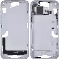 Mid-Frame Housing With Power And Volume Button Compatible For iPhone 15 Plus (International Version) (Used OEM Pull: Grade A) (Blue)
