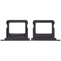 Dual Sim Card Tray Compatible For iPhone 16 / 16 Plus (Black)