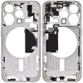 Mid-Frame Housing With Power And Volume Button Compatible For iPhone 15 Pro (US Version) (Used OEM Pull: Grade C) (White Titanium)